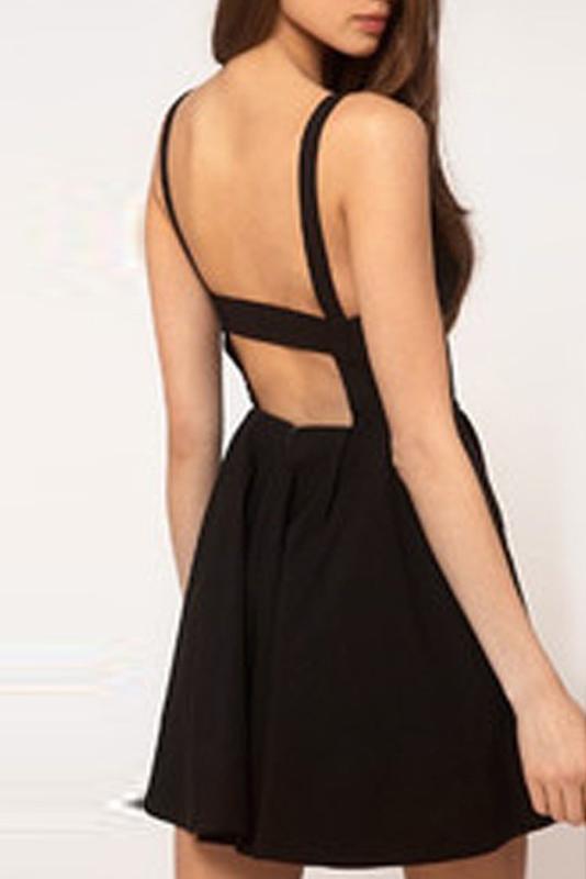 Simple black hot sale skater dress