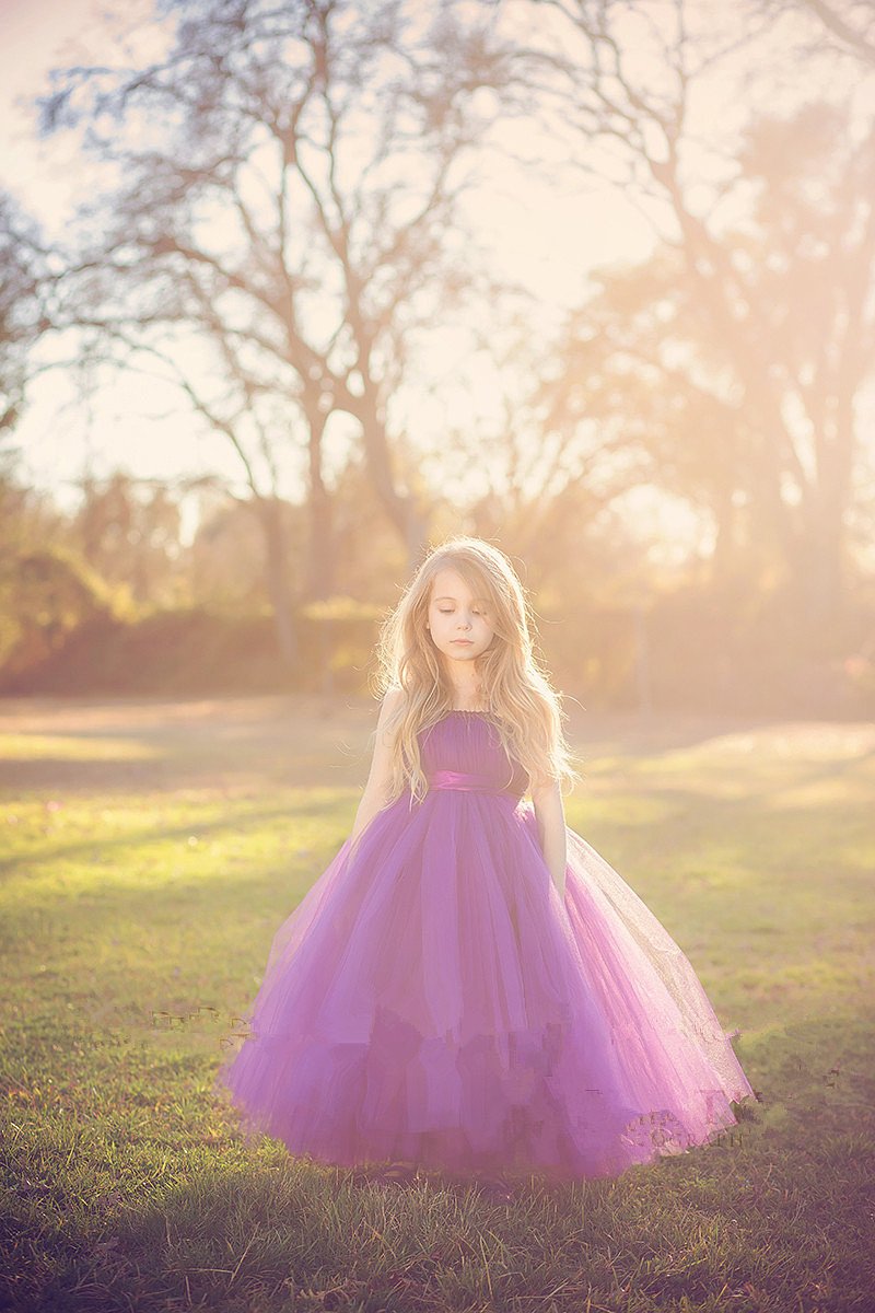 Purple little sales girl dresses