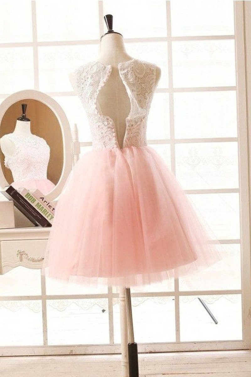 Pink lace tulle dress best sale