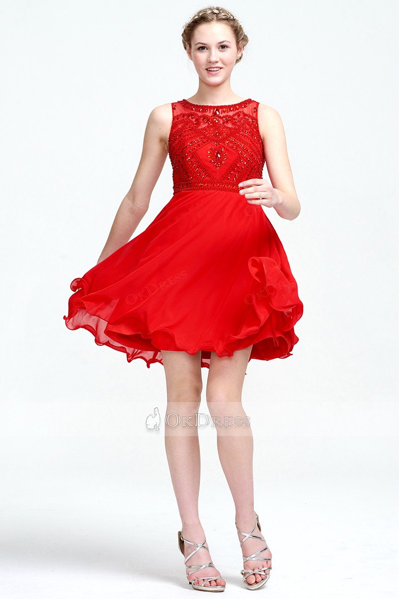 Knee length store red cocktail dress