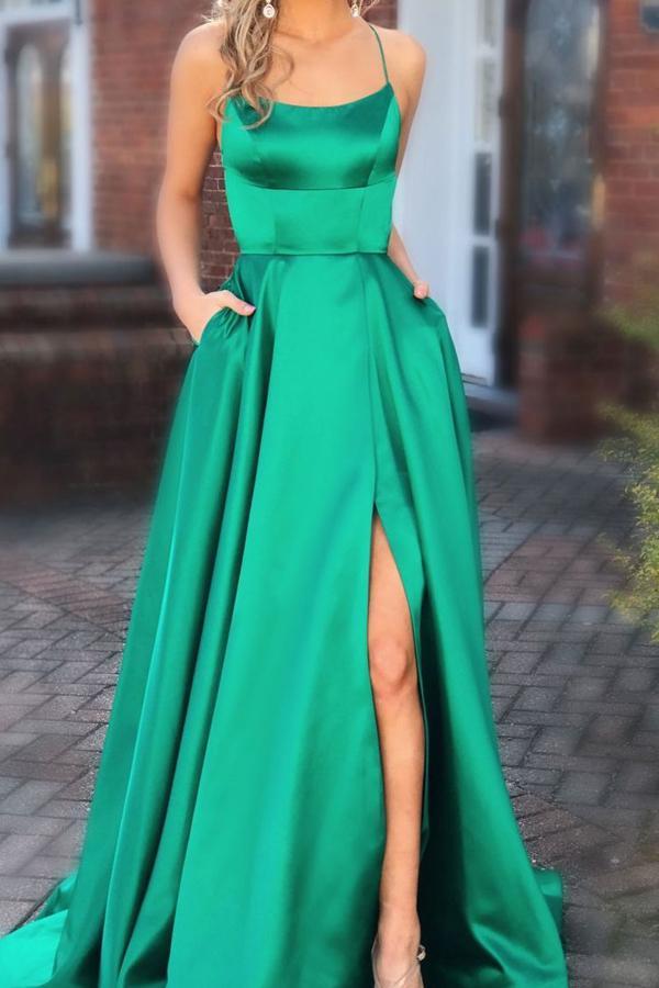 Long prom clearance dress with pockets